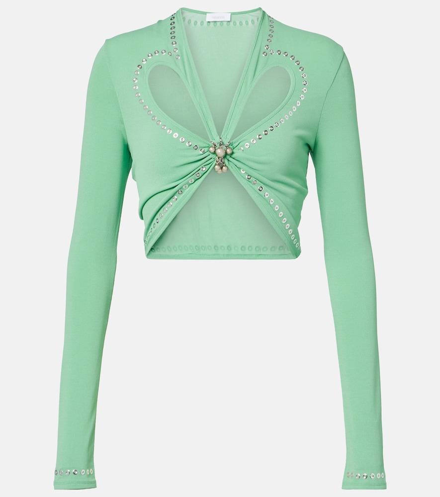 rabanne cutout embellished crop top