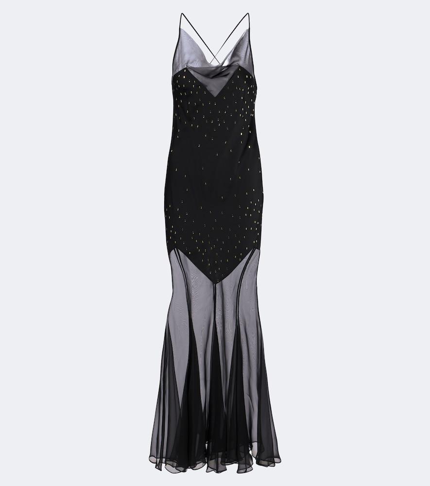 rabanne embellished chiffon maxi dress