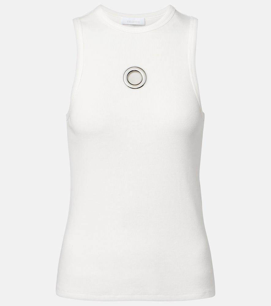 rabanne embellished cotton-blend tank top