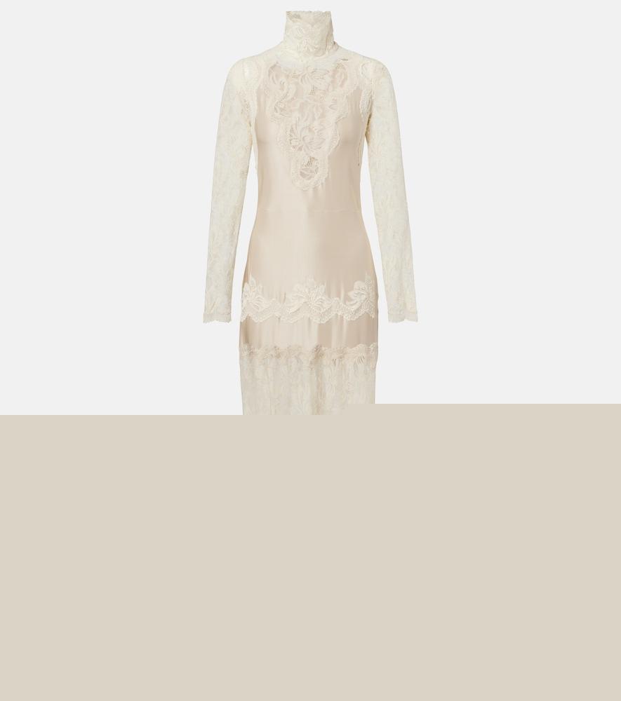 rabanne lace and satin maxi dress