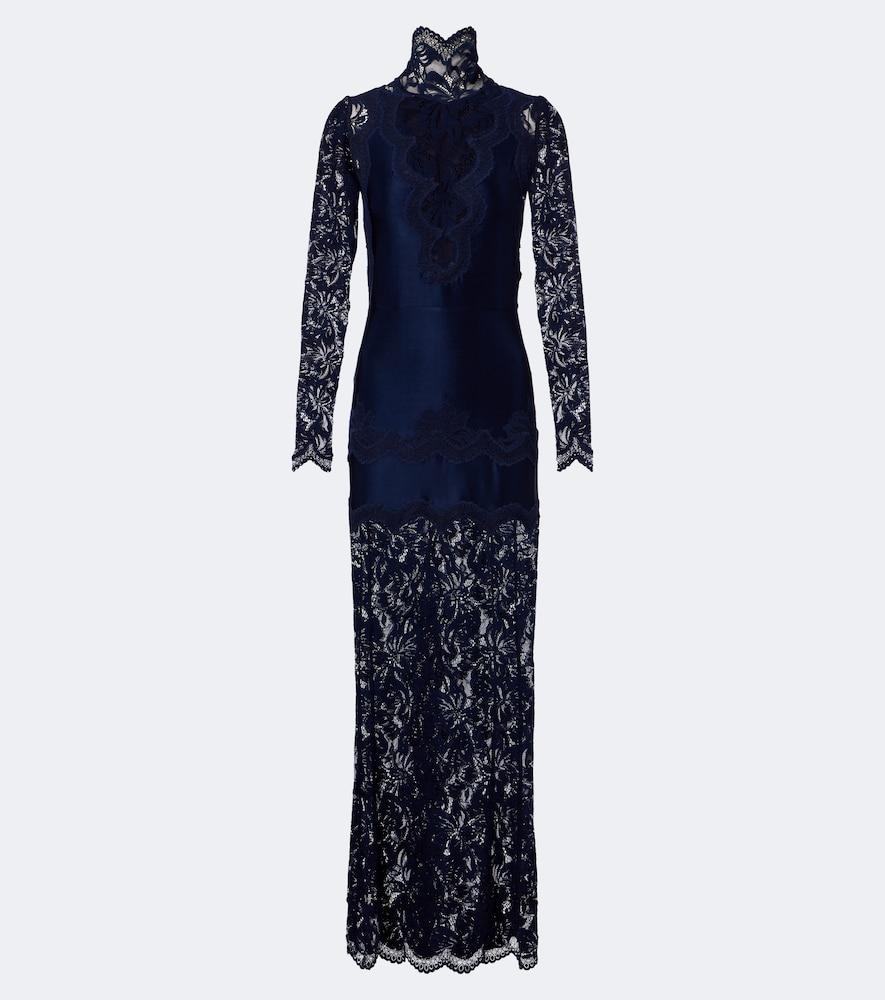 rabanne lace high neck maxi dress