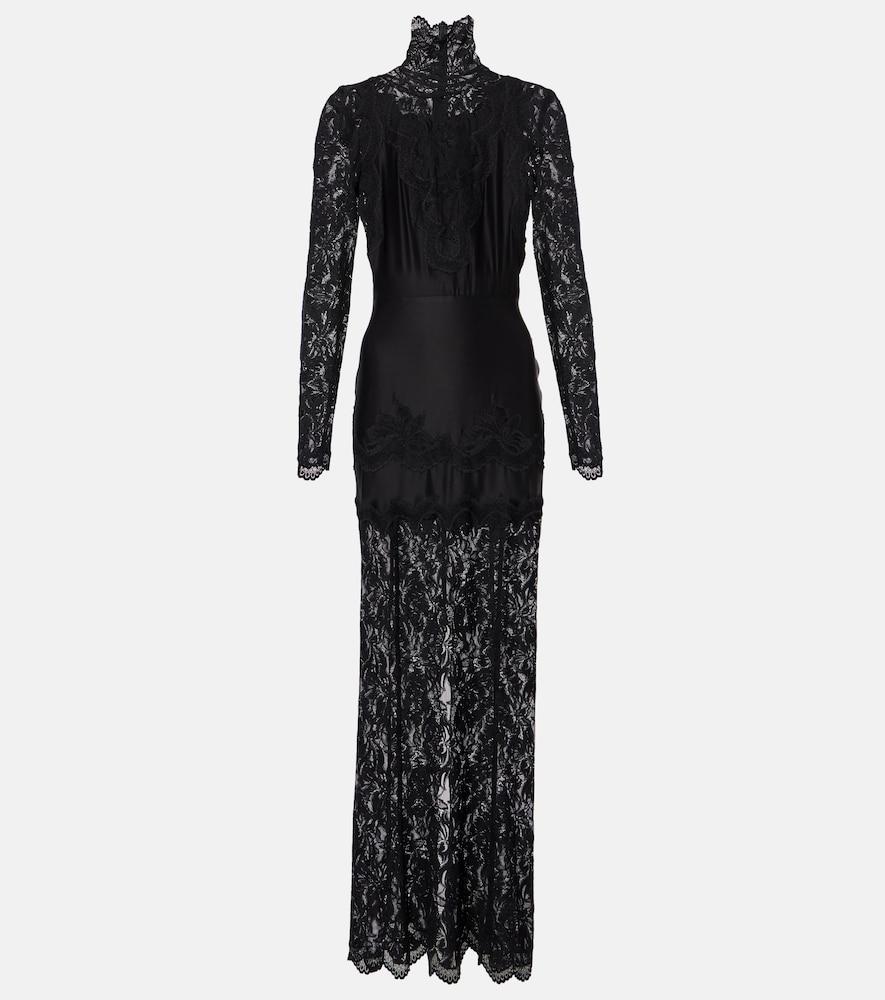 rabanne lace-trimmed maxi dress