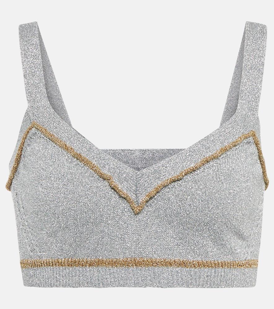 rabanne metallic knit crop top