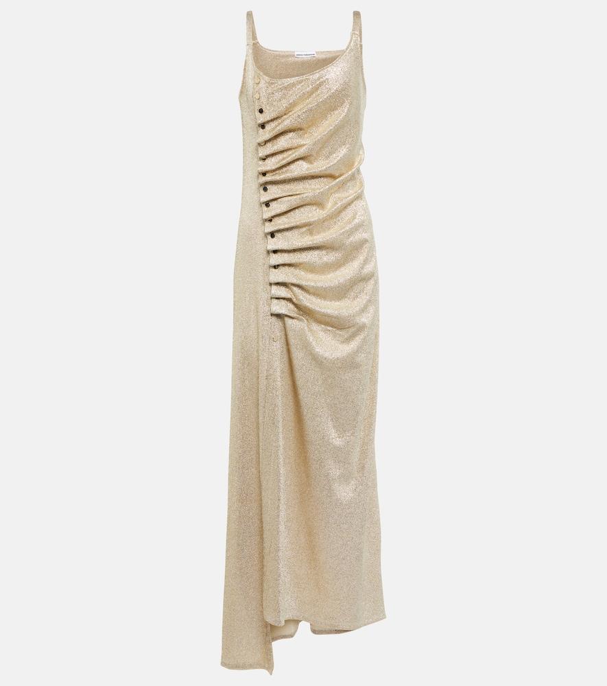 rabanne metallic wrap dress