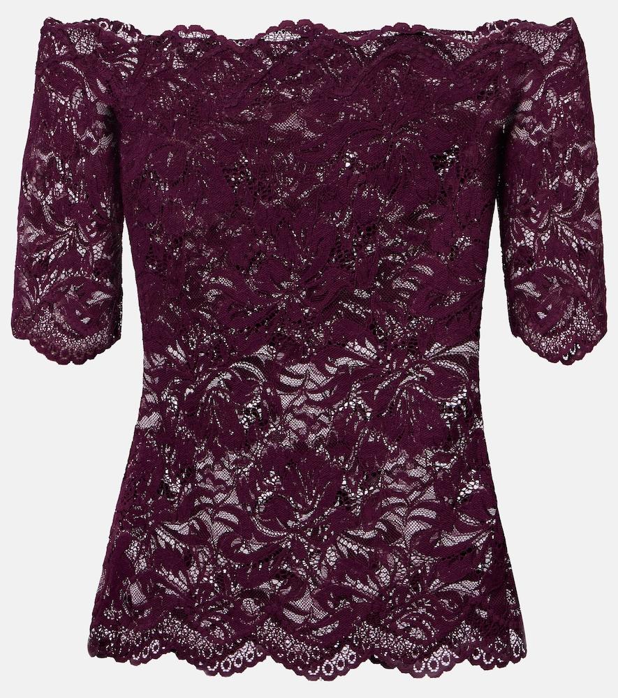 rabanne off-shoulder lace top