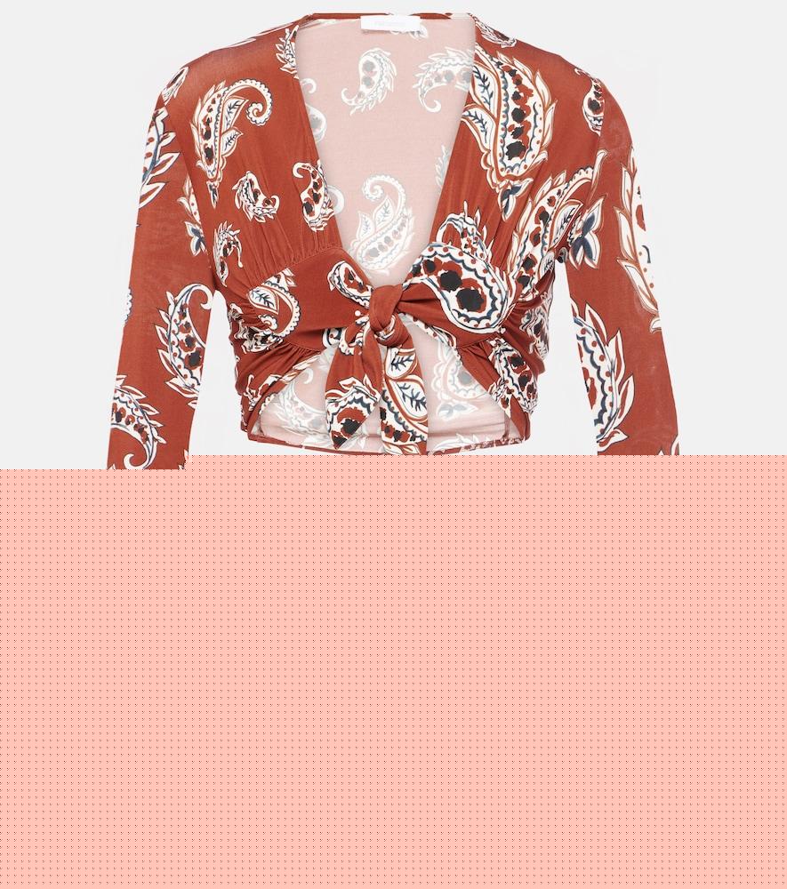 rabanne paisley crop top