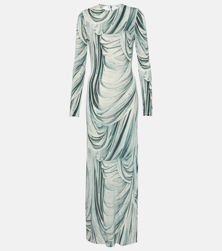 rabanne printed jersey maxi dress