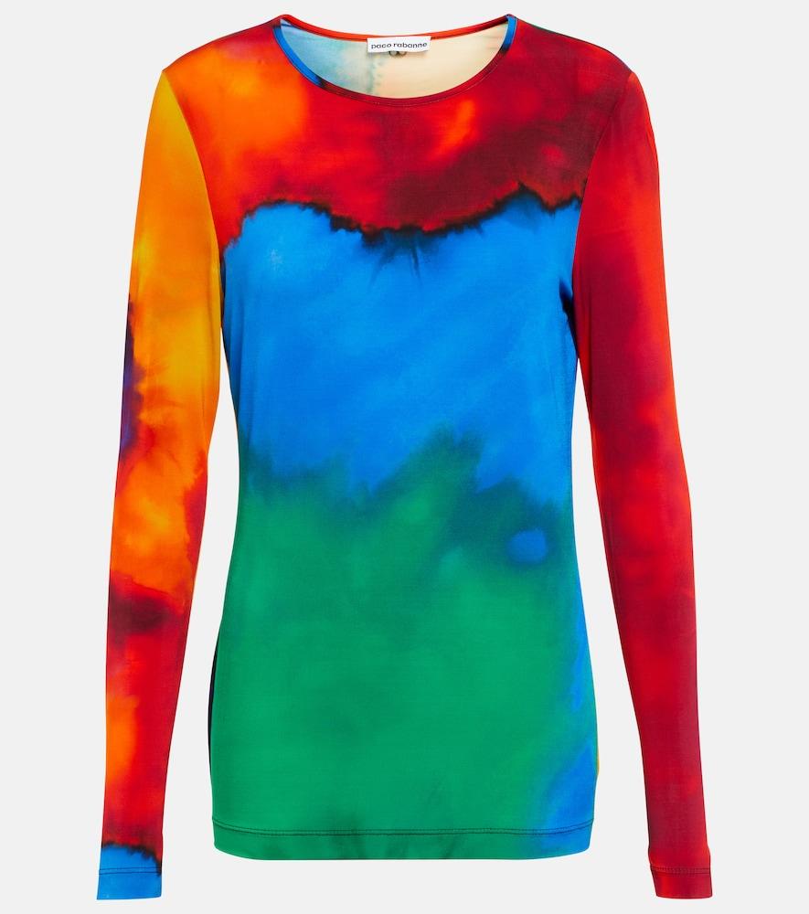 rabanne printed jersey top