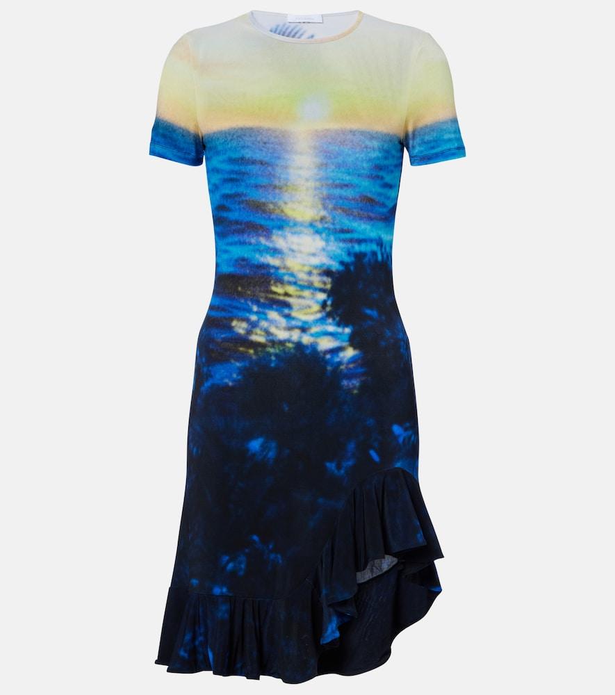 rabanne printed ruffled minidress