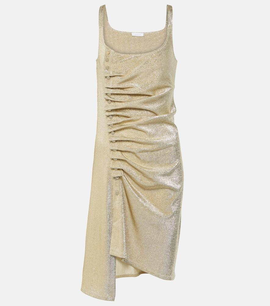 rabanne ruched lurex minidress