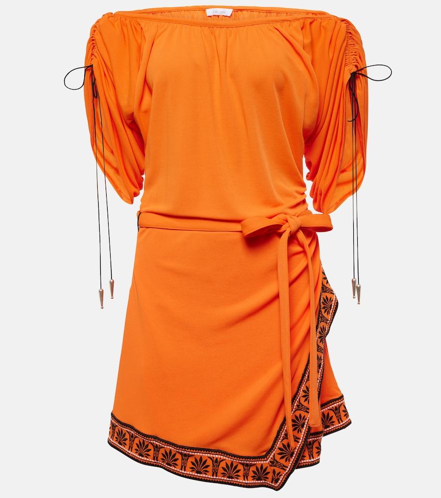 rabanne ruched off-shoulder minidress