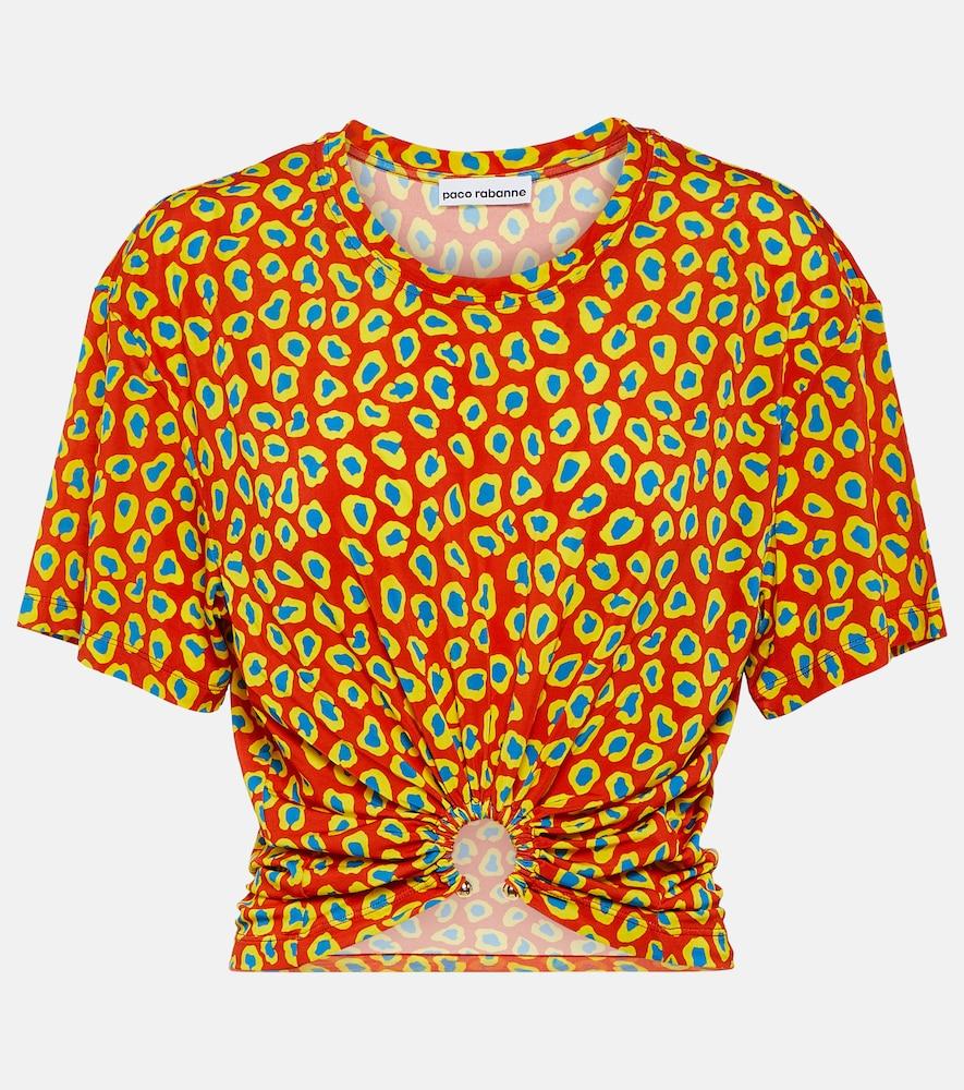 rabanne second skin leopard-print top