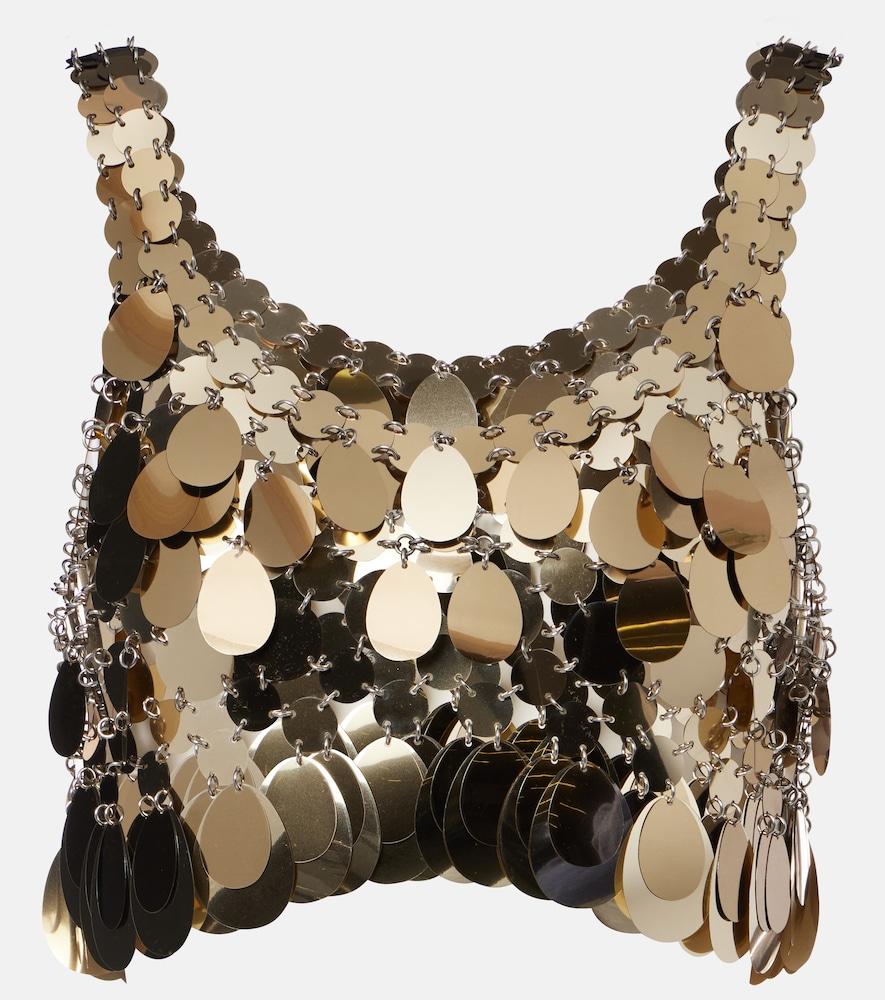 rabanne sequined crop top