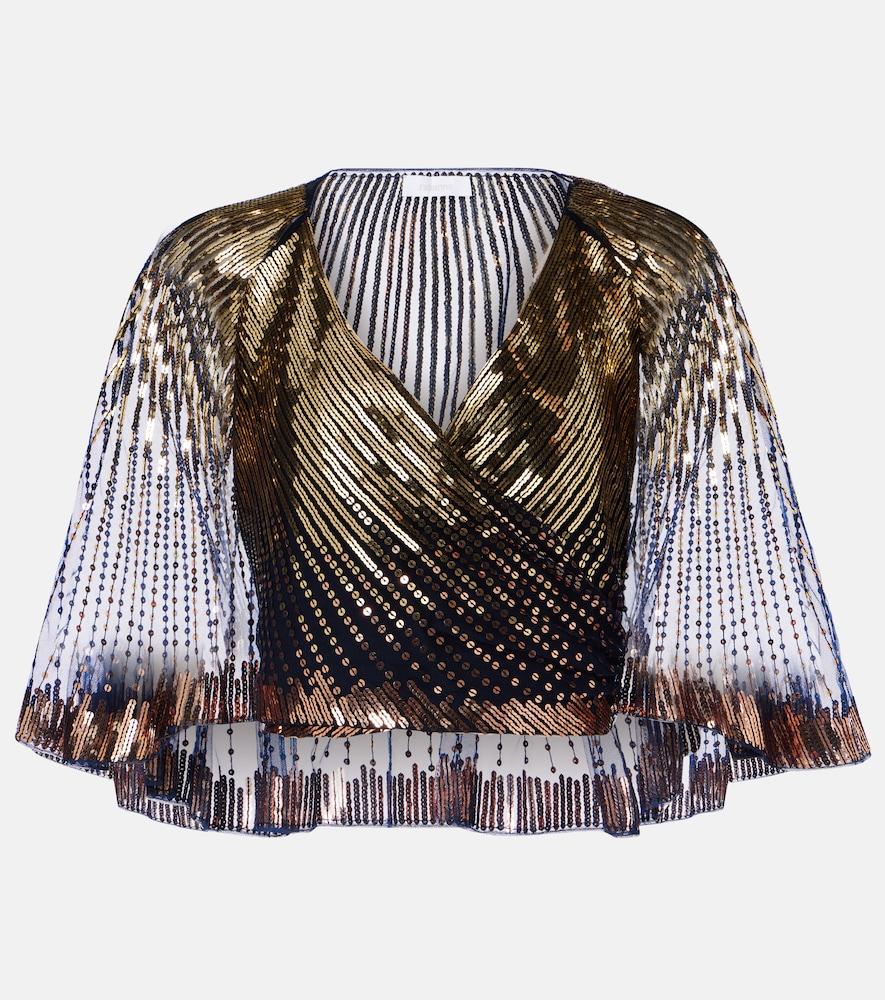 rabanne sequined crop top