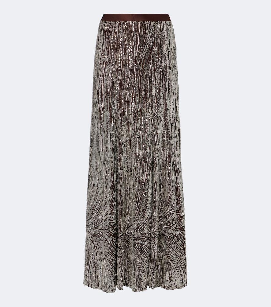 rabanne sequined maxi skirt