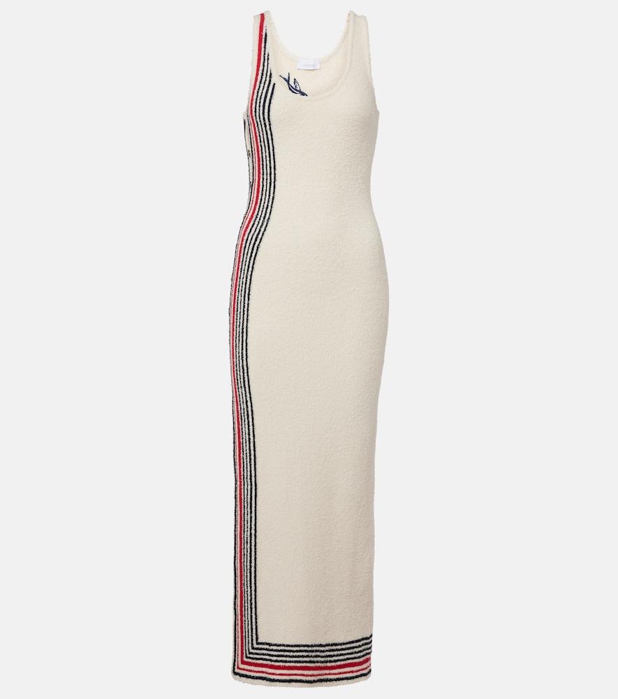 rabanne striped cotton-blend terry midi dress