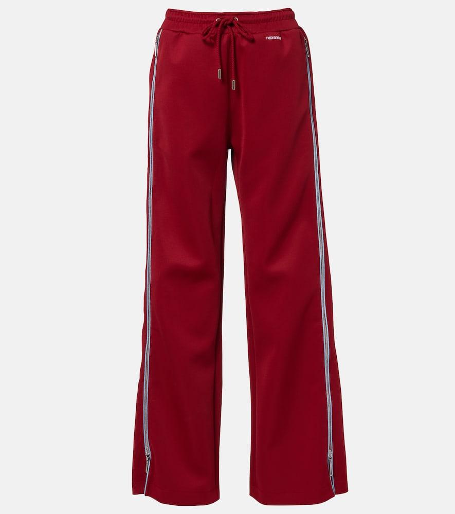 rabanne zip-up jersey track pants