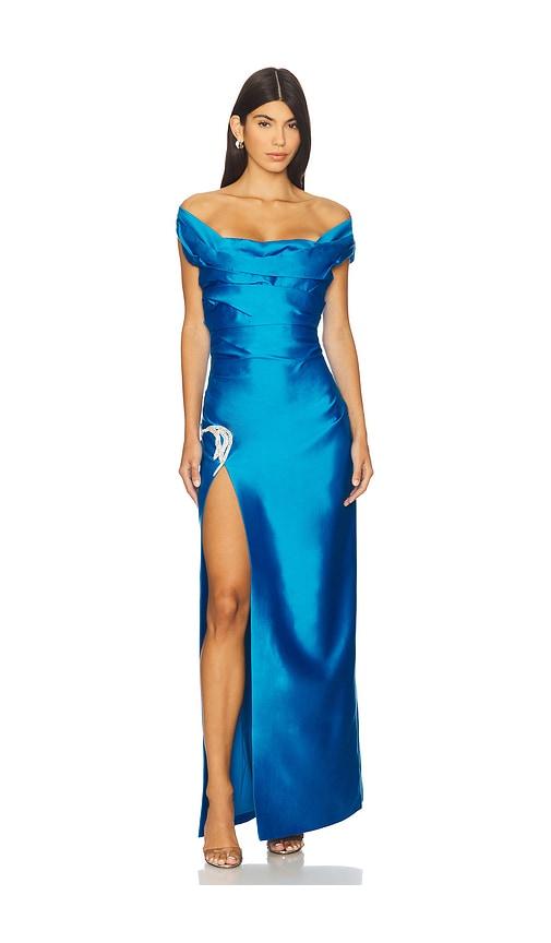 rachel gilbert bailey gown in blue. - size 1 (also in 4)