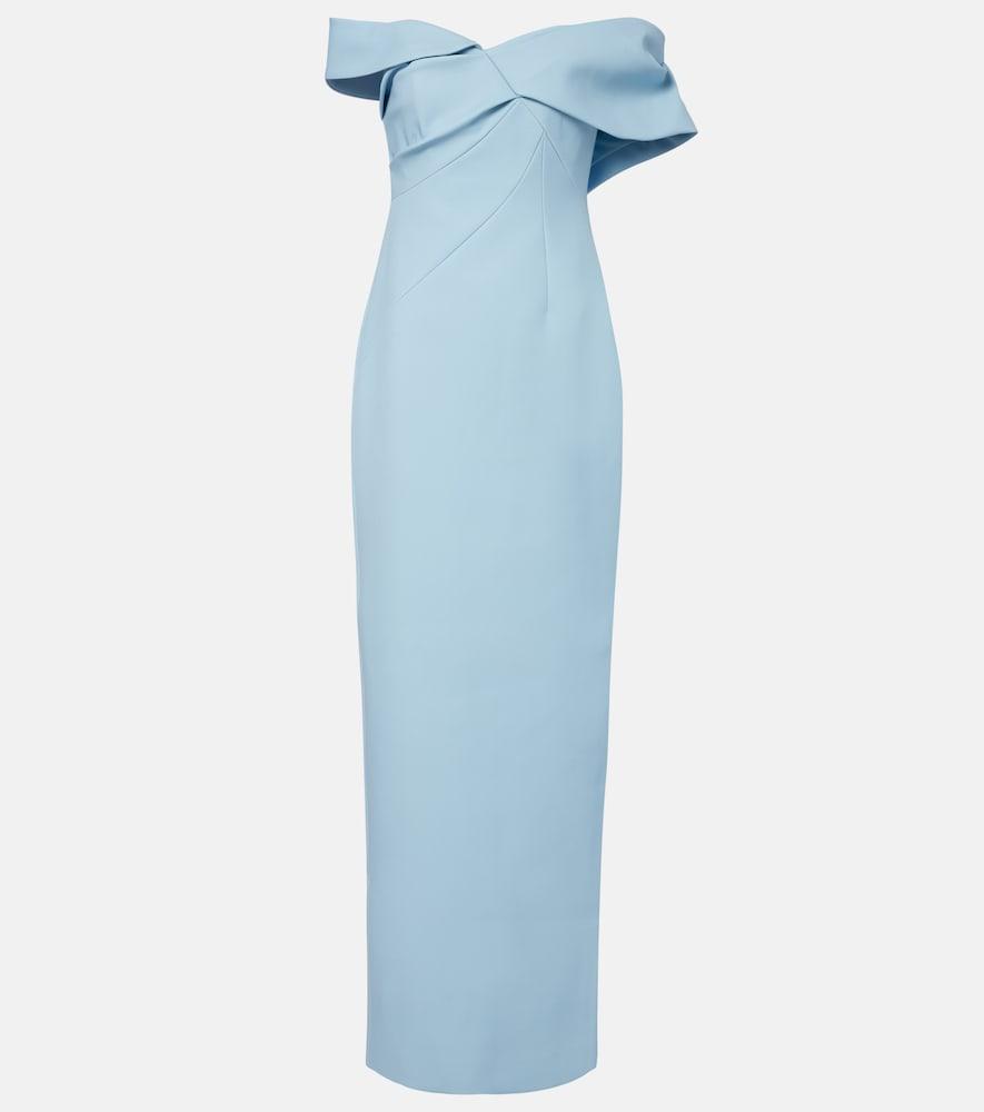 rachel gilbert maddie draped off-shoulder crêpe gown