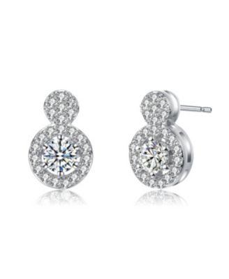 rachel glauber white gold plating with clear cubic zirconia stud earrings