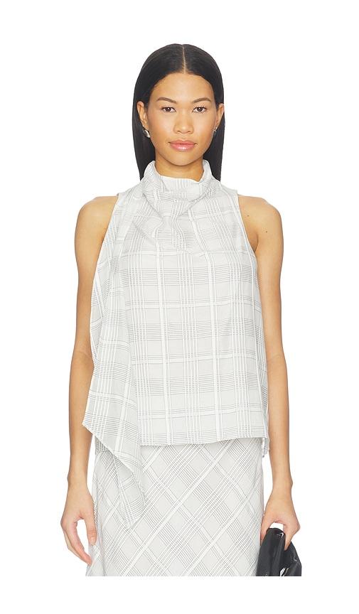 rag & bone adela plaid top in white. - size l (also in xs, s, m)