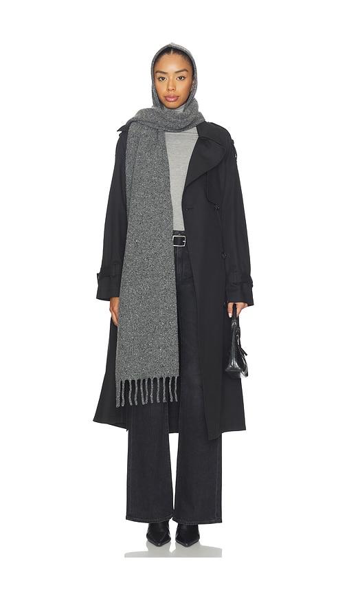 rag & bone amy hooded scarf in charcoal.