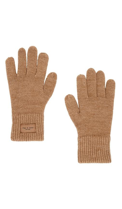 rag & bone blake wool blend gloves in tan.