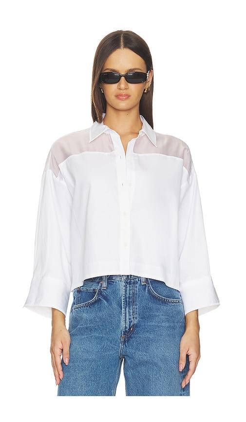 rag & bone elly short sleeve shirt in white. - size m (also in s)
