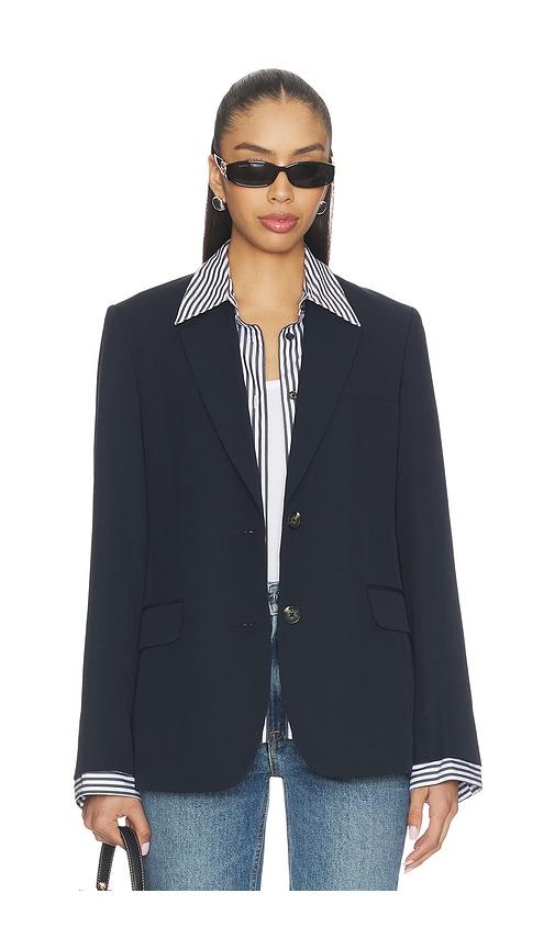 rag & bone frank poplin combo blazer in navy. - size 0 (also in 2, 6)