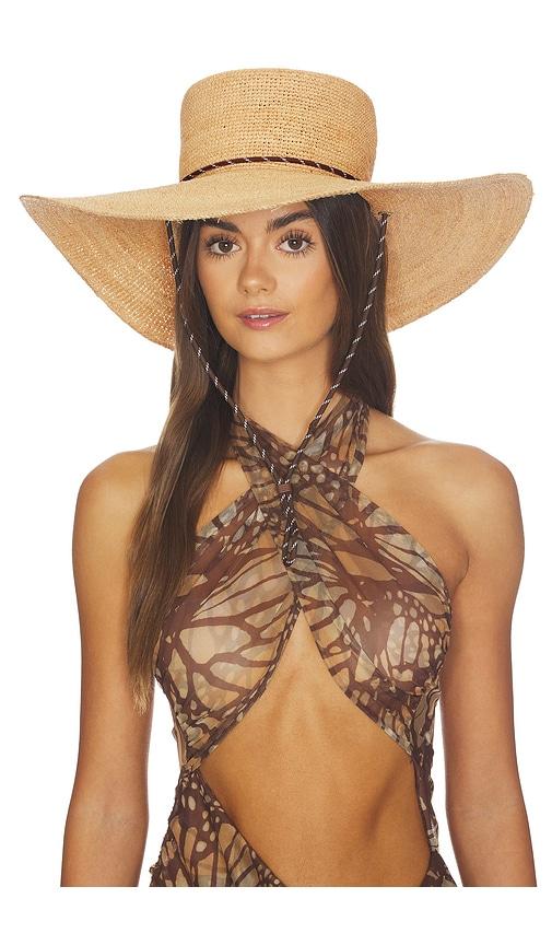 rag & bone frankie boater hat in beige. - size l (also in s, m)