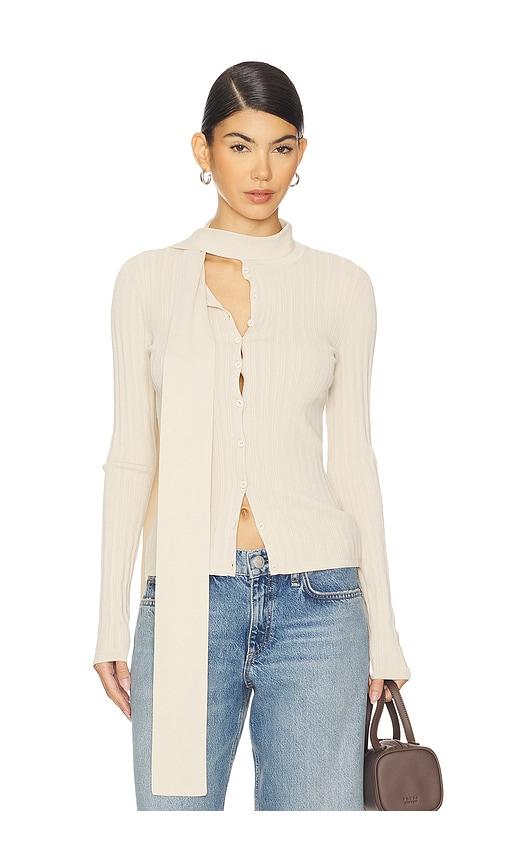 rag & bone gianna button up top in beige. - size l (also in m, s, xs)
