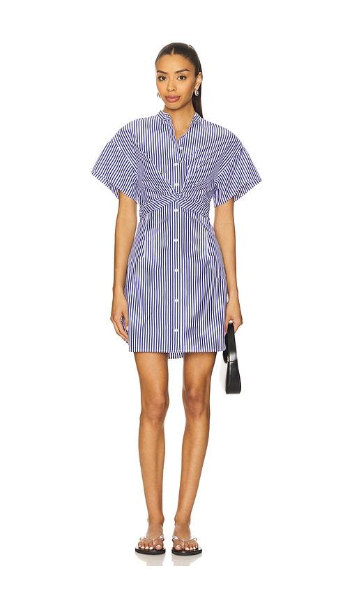 rag & bone gretchen stripe poplin dress in navy. - size 0 (also in 2, 4)