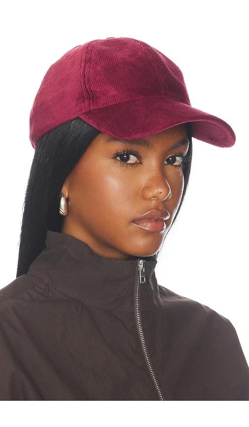 rag & bone harlow baseball cap in red.