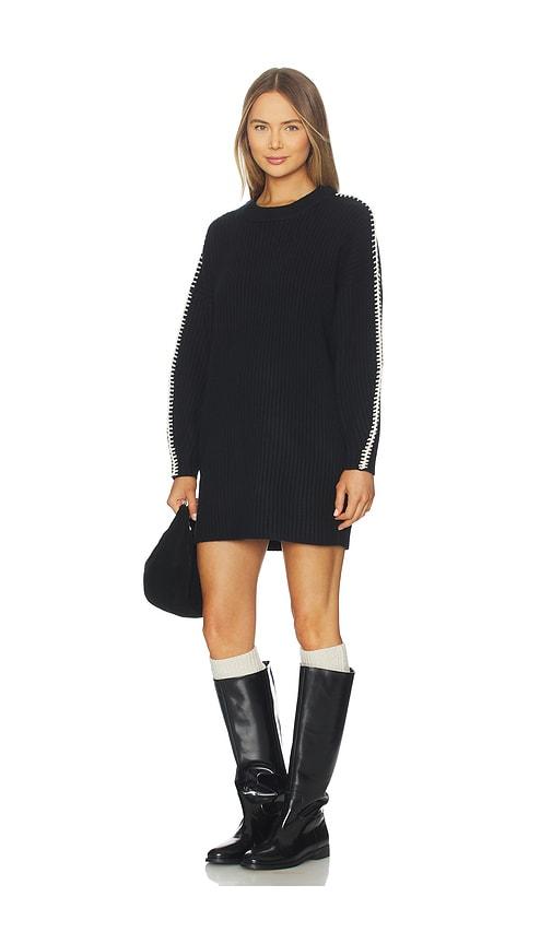 rag & bone ingrid crew neck mini dress in black. - size l (also in s)