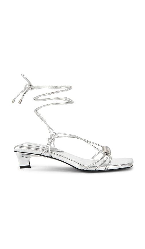 rag & bone liv strappy sandal in metallic silver. - size 36 (also in 37, 38, 40)