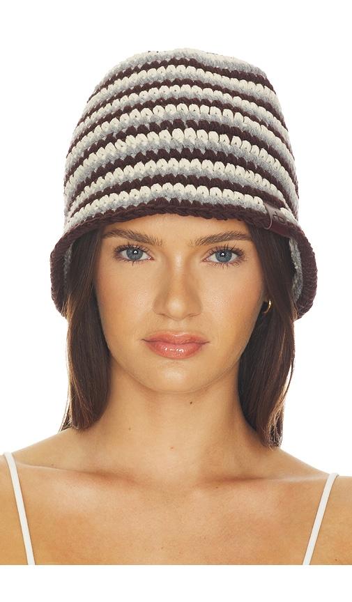 rag & bone lou knit hat in black,white. - size m/l (also in s/m)
