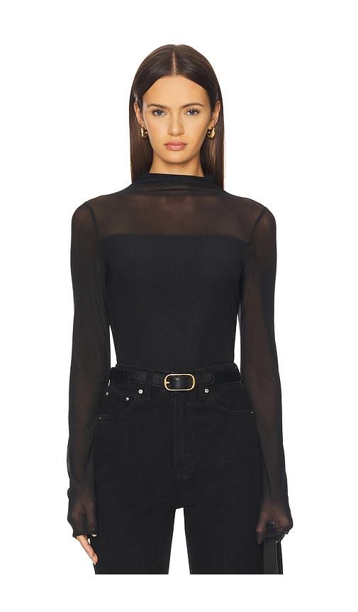 rag & bone luca double layer mock neck long sleeve in black. - size xl (also in xs)