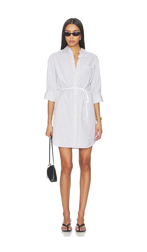 rag & bone lucia stripe mini dress in white,navy. - size l (also in s, m)