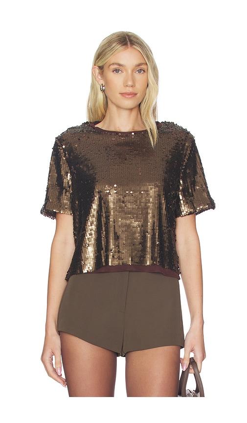rag & bone lucy sequin tee in brown. - size m (also in s, xs)
