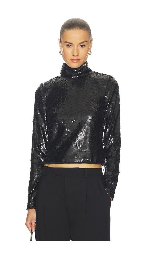 rag & bone lucy sequin turtleneck in black. - size l (also in xs, s, m)