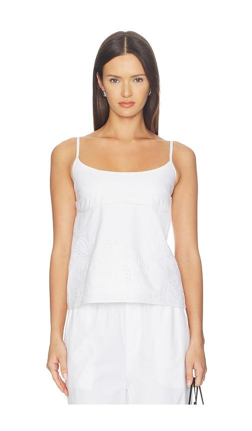 rag & bone maggie embroidered cami in white. - size 0 (also in 10, 8)