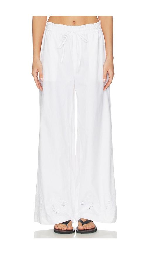 rag & bone marin embroidered pant in white. - size l (also in s, xs, m)