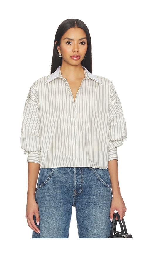 rag & bone marin stripe layered shirt in cream. - size l (also in m)