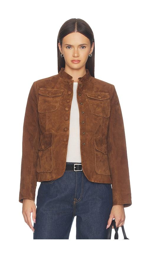 rag & bone mercer suede blazer in brown. - size 0 (also in 2, 4, 6, 8, 10)