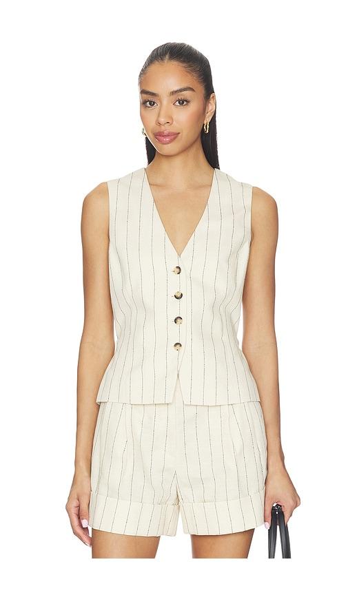 rag & bone paulette stripe vest in beige. - size 0 (also in 00, 2, 4, 6)