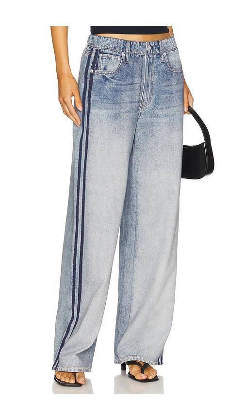 rag & bone rb miramar wide leg track jeans in blue. - size l (also in xxs, xs, s, m, xl)