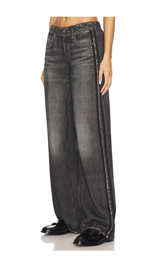 rag & bone rb miramar wide leg track jeans in charcoal,black. - size l (also in m, s, xs)