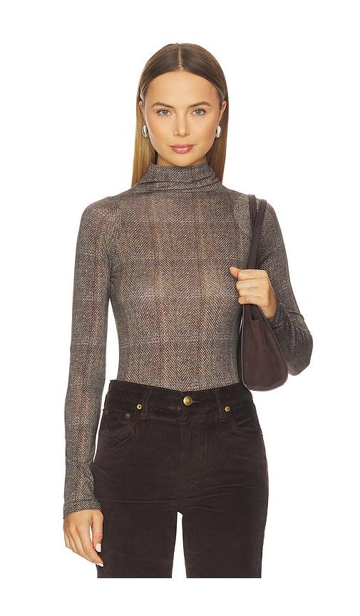 rag & bone shaw paneled turtleneck tee in brown. - size m (also in xxs, xs, s)