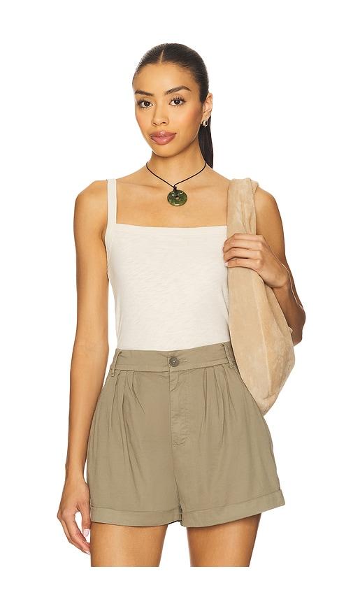rag & bone slub square neck tank top in beige. - size l (also in xs)