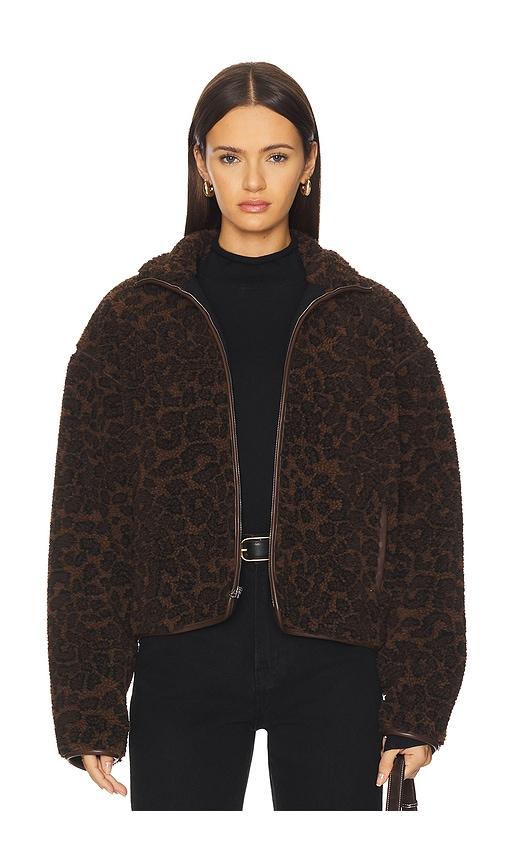 rag & bone sun sherpa zip up jacket in chocolate. - size l (also in xs)